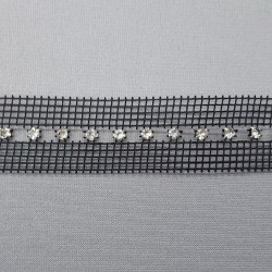 WDZ008 black grid white strass_5mm